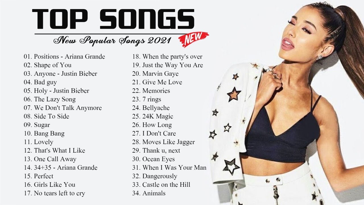 Ariana Grande, Rihana, Maroon 5, Billie Eilish, Ed Sheeran, Charlie Puth, Bruno Mars – Top Hits 2021