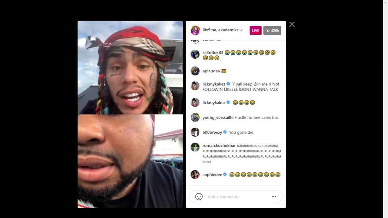 Tekashi 69 Returns! 6ix9ine goes live with DJ Akademiks to Diss Meek Mill Again #tekashi #meekmill