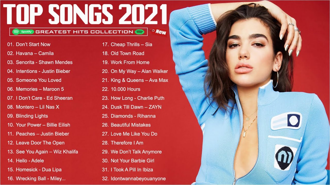 Pop Hits 2021 – Adele, Maroon 5, Ed Sheeran, Taylor Swift, Ariana Grande, Rihanna, Dua Lipa, Sia