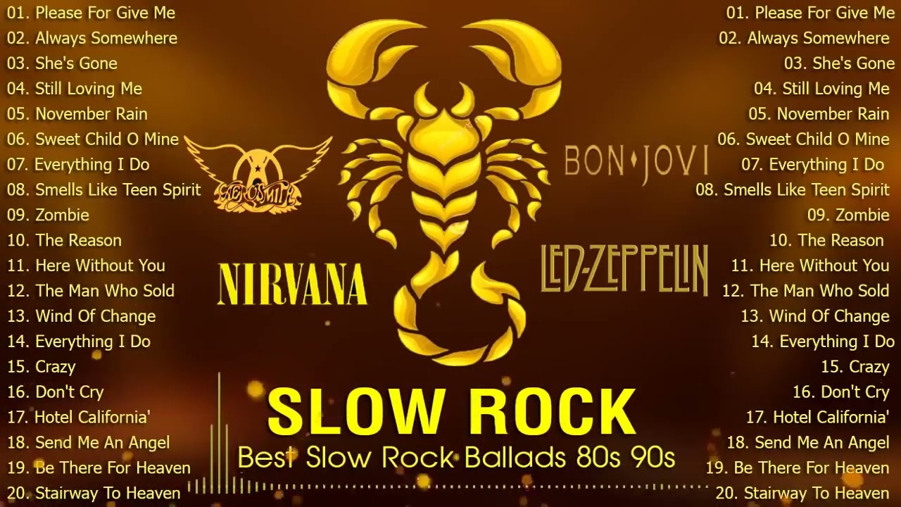 Slow Rock Remix 📻 Scorpions, Bon Jovi, GNR , Aerosmith, U2, Led Zeppelin 📻 I Call Power Ballads