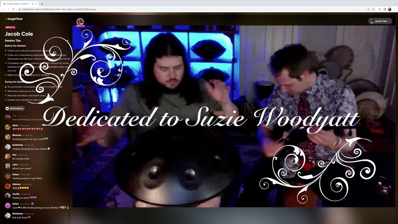 Insight Timer Live Stream – Handpan Zen Lounge – Handpan & Violin            "The Silo/King's Quest"