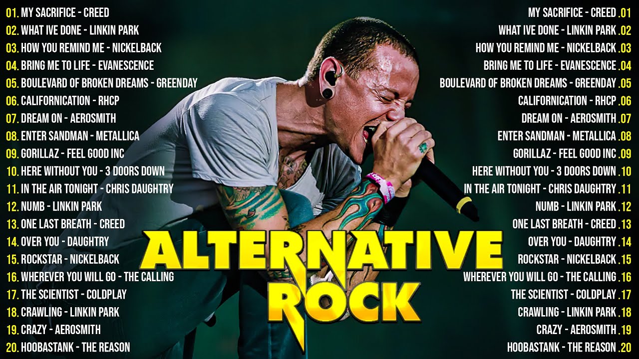 Linkin Park, Evanescence, Creed, Nickelback,.. – 70s 80s 90s Top Alternative Rock