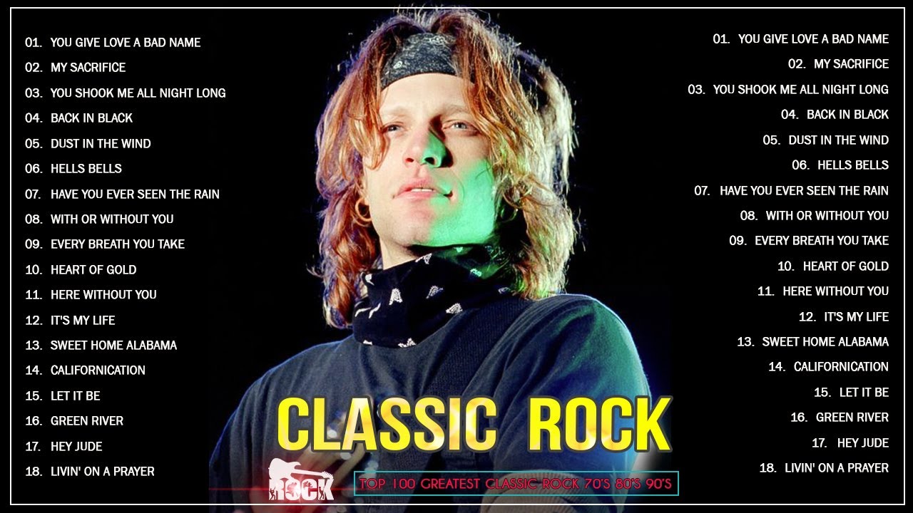 Aerosmith,Queen,Bon Jovi,CCR,ACDC,Guns N’ Roses 🔥 Top 100 Best Classic Rock Songs Of All Time