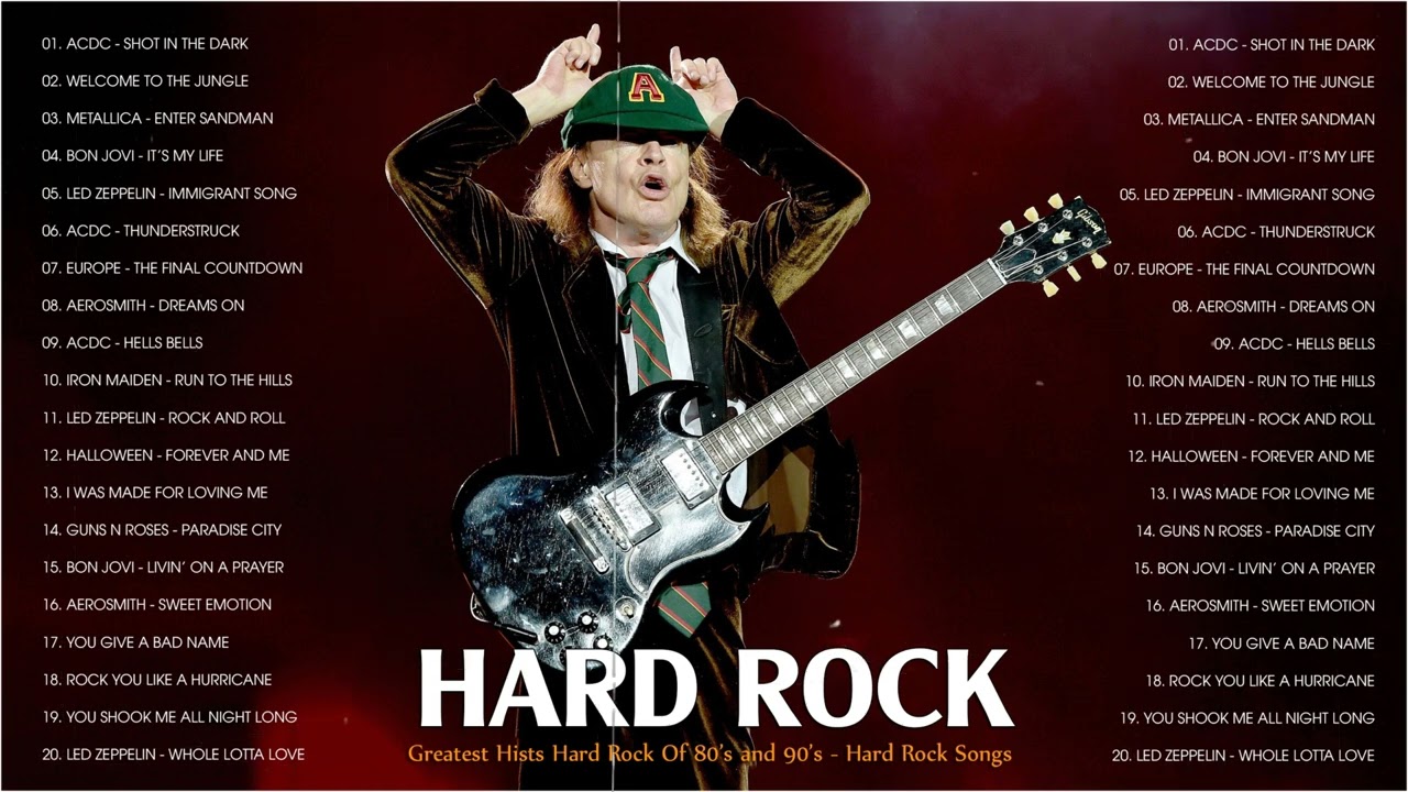 Hard Rock 80s 90s || AC/DC, Metallica, Guns N' Roses, Nirvana, Bon Jovi, Led Zeppelin, Aerosmith