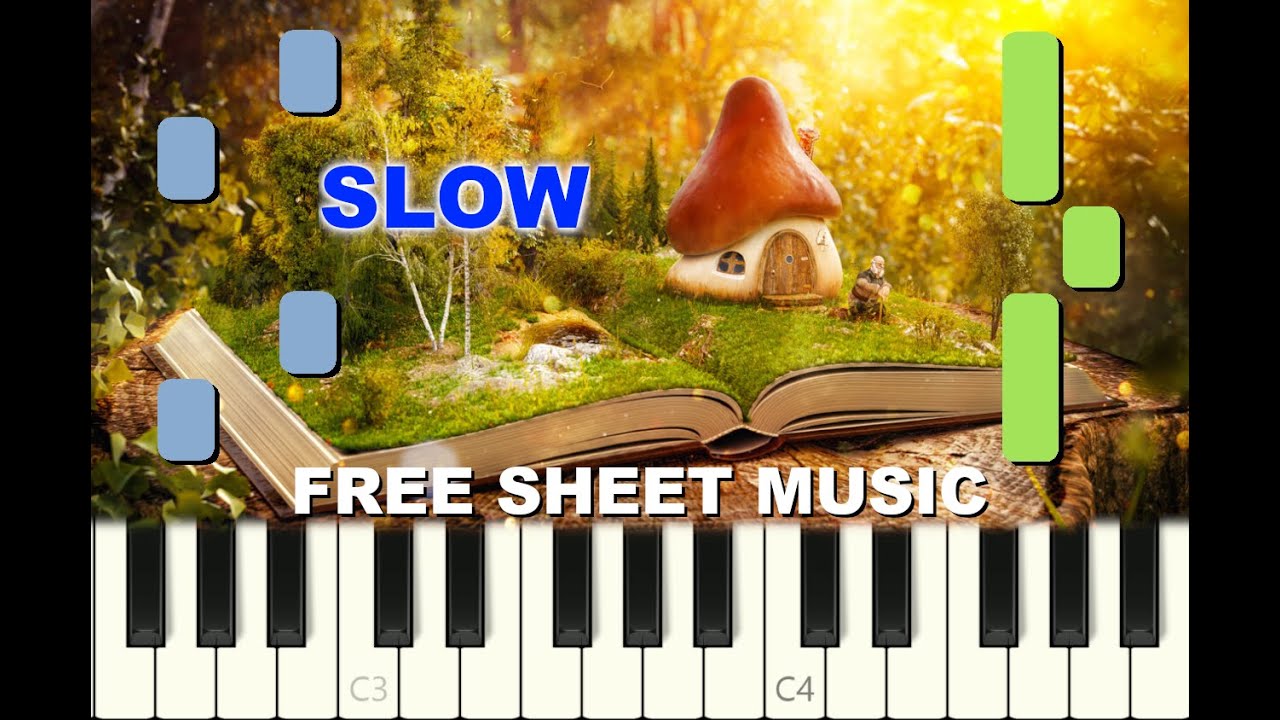 SLOW EASY piano tutorial "FAIRY TALE" by Gretchaninov, with free sheet music (pdf)